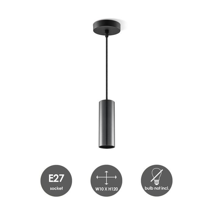 Home Sweet Home Hanglamp Saga - Zwart - 10x10x120cm