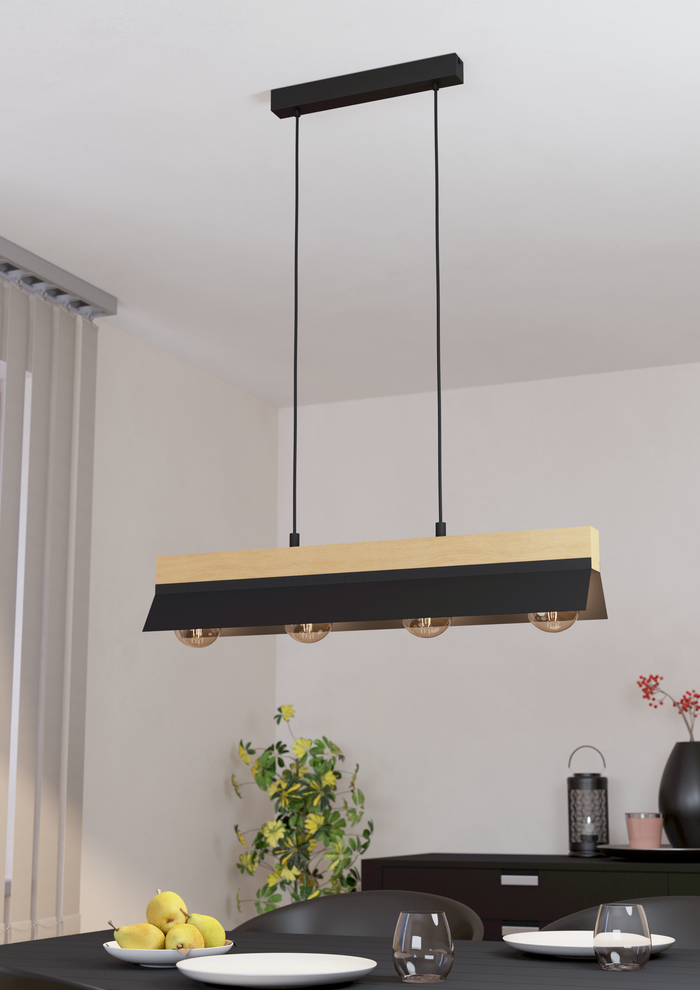 EGLO Tarrafo Hanglamp - E27 - 88 cm - Zwart|Bruin