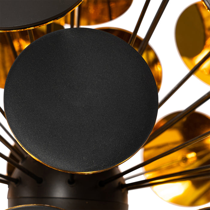 QAZQA Design hanglamp zwart en goud - Cerchio