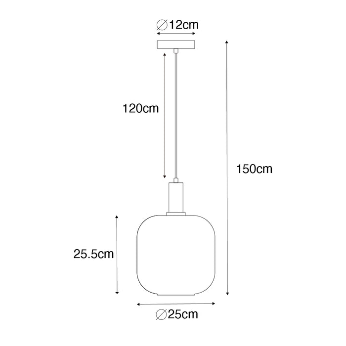 QAZQA Design hanglamp zwart met messing en amber glas - Zuzanna
