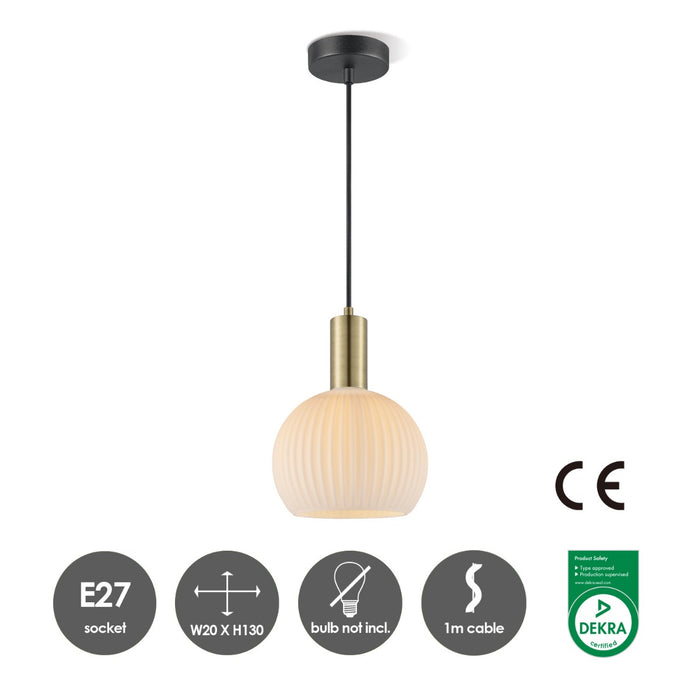 Home sweet home hanglamp Credo messing | opaal glas