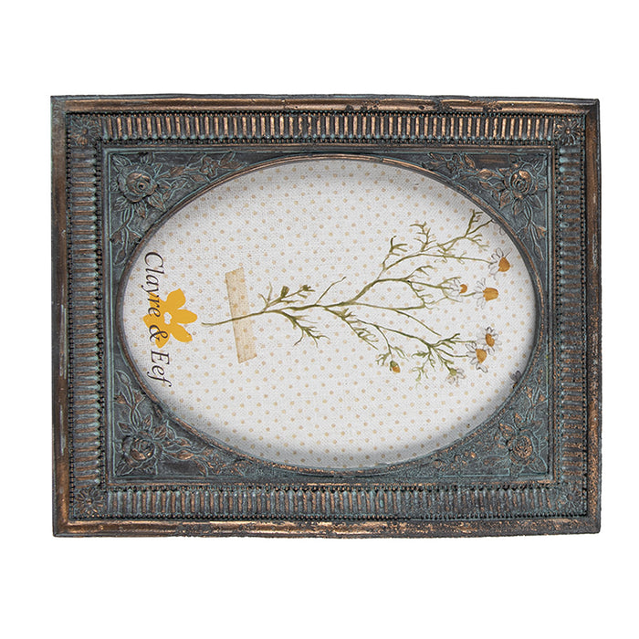 Clayre & Eef Fotolijst  13x18 cm Groen Kunststof Glas Fotokader