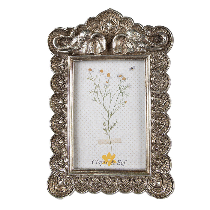 Clayre & Eef Fotolijst 10x15 cm Zilverkleurig Polyresin