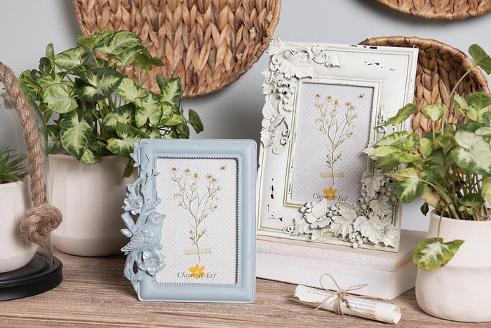 Clayre & Eef Fotolijst  10x15 cm Blauw Kunststof Glas Fotokader