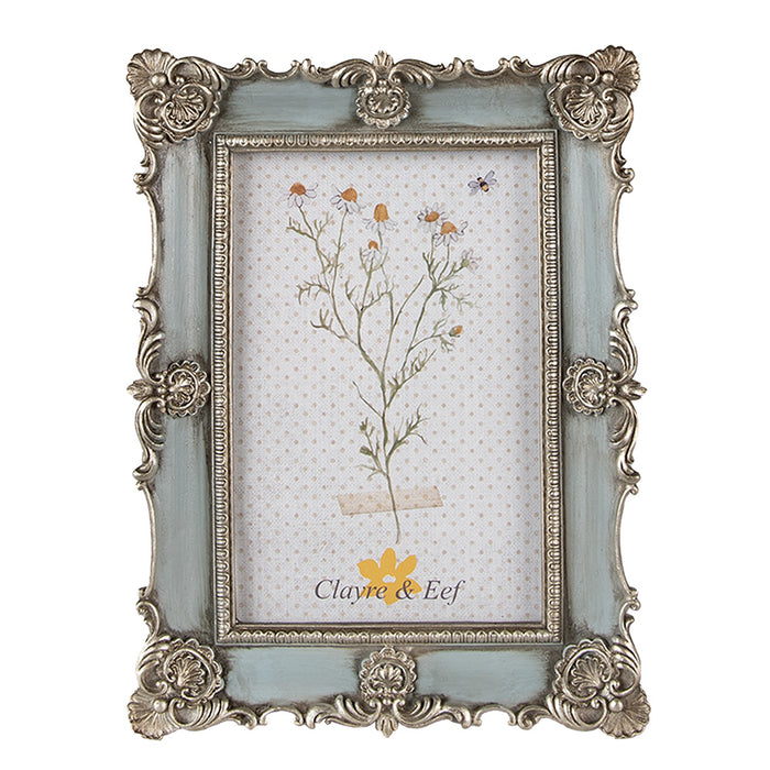 Clayre & Eef Fotolijst 10x15 cm Blauw Polyresin