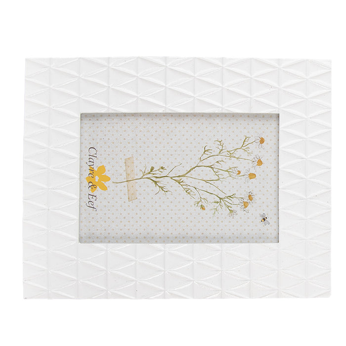 Clayre & Eef Fotolijst 10x15 cm Wit Polyresin