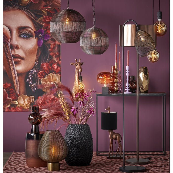 Light & Living Vaas Narra S - Bruin - Glas - 18x22x18cm (BxHxD)