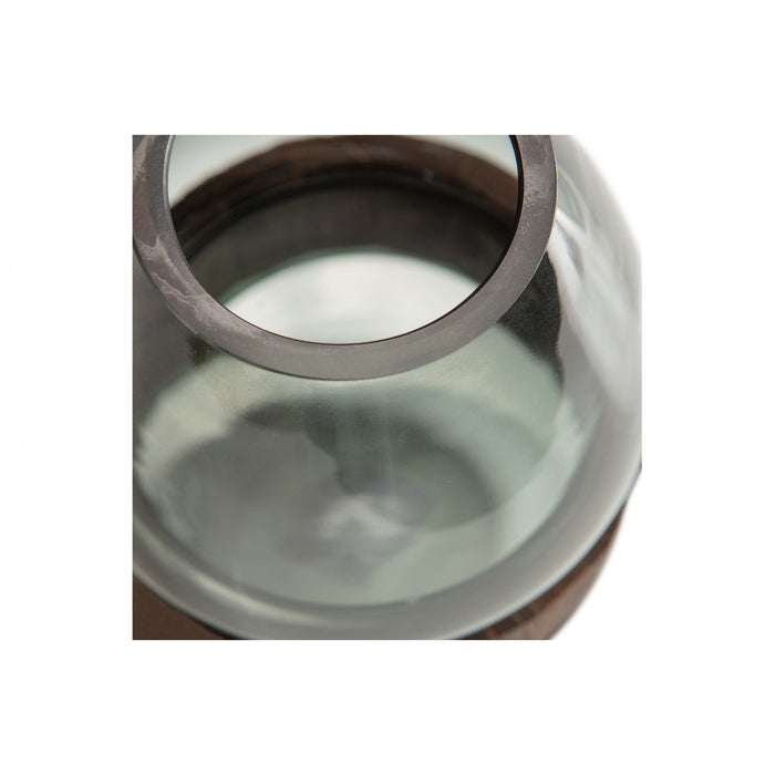 WOOOD Vaas Dave - Glas|Hout - Blauw|Groen - 26x19x19