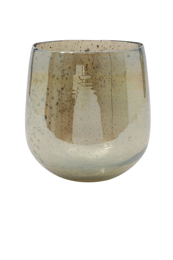 Light & Living Light&living Vaas Ø22x24 cm WADI glas steenslag amber