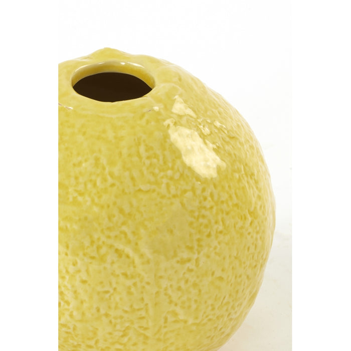 Light & Living Vaas Citroen S - Geel - Keramiek - 14x13x14cm (BxHxD)