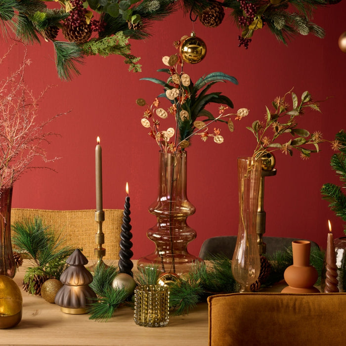 Light & Living Light&living Vaas Ø21,5x40,5 cm NIANA glas olie beige