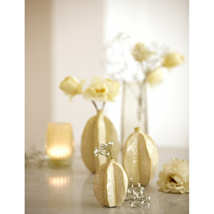 Light & Living Vaas Akosi M - Geel - Keramiek - 13x18x13cm (BxHxD)