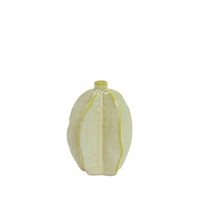 Light & Living Vaas Akosi M - Geel - Keramiek - 13x18x13cm (BxHxD)