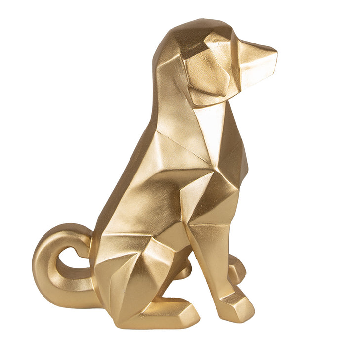 Clayre & Eef Beeld Hond 24 cm Goudkleurig Polyresin