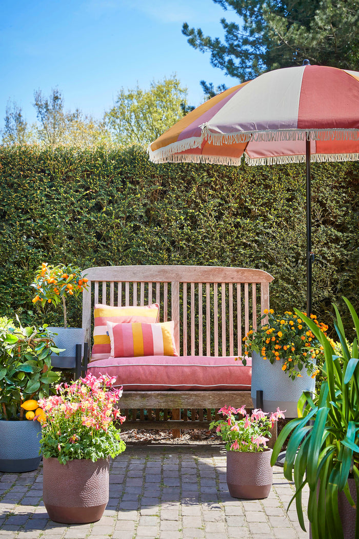 In The Mood Collection Parasol Gestreept - H238 x Ø220 cm - Oranje