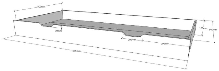 Vipack Tipi Bed 90 x 200 cm met Bedlade Wit