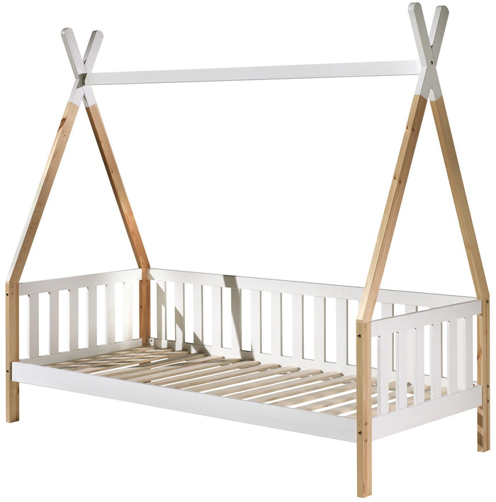 Vipack Tipi Bed met Uitvalbeveiliging en Bedlade Wit