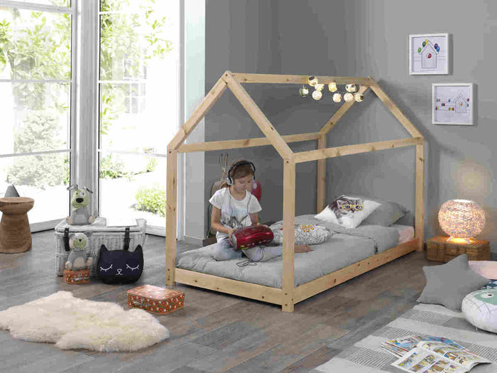 Vipack Cabane Bed 90 x 200 cm Naturel