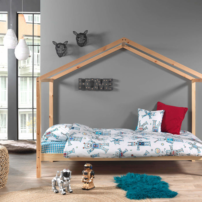 Vipack Dallas Huisbed 90x200 Naturel met Textielset