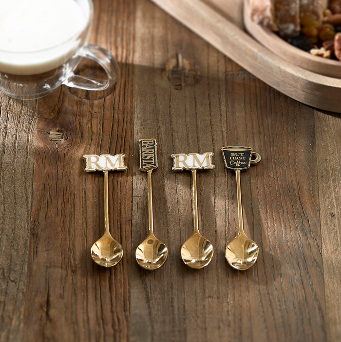Riviera Maison koffielepels, Theelepels Goud, set - Barista - Goud