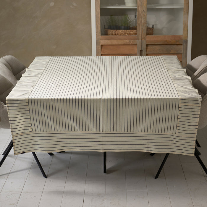 Riviera Maison Tafelkleed Katoen, Tafellakens - Striped - Zwart |Wit