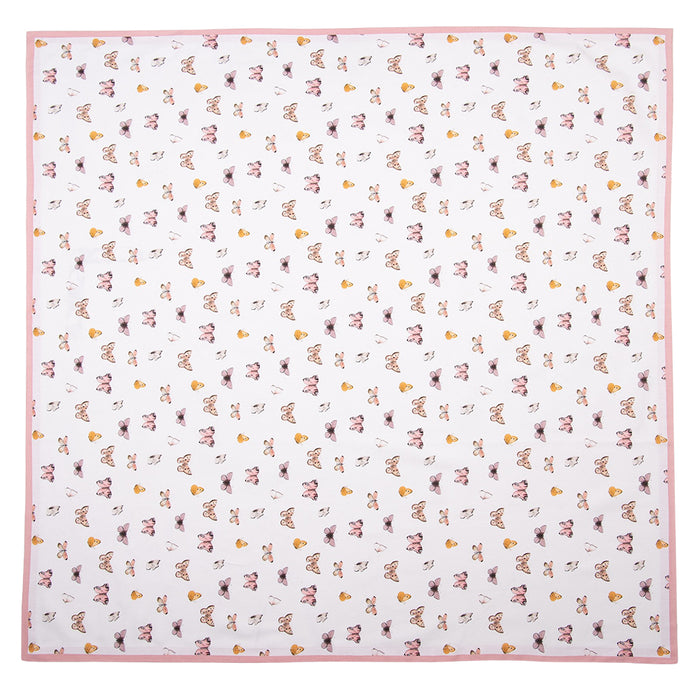 Clayre & Eef Tafelkleed  130x180 cm Beige Roze Katoen Rechthoek