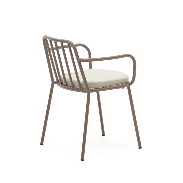 Kave Home - Stoel Bramant in staal met mauve afwerking
