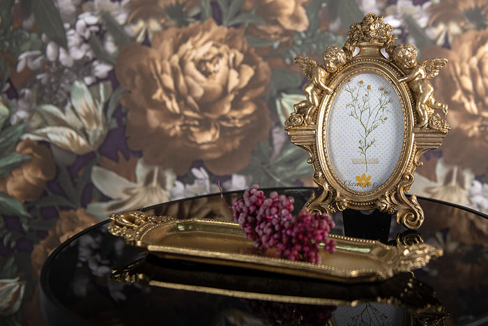 Clayre & Eef Decoratie Dienblad  36x10x3 cm Goudkleurig Kunststof