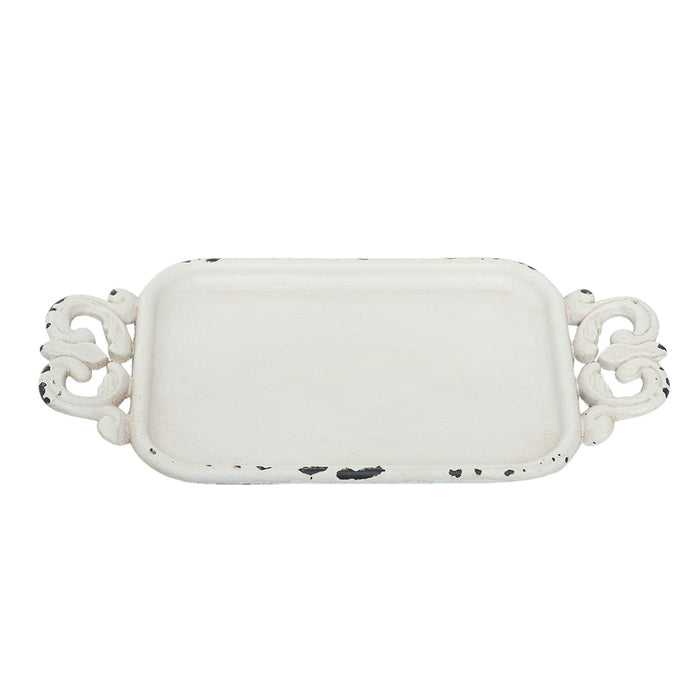 Clayre & Eef Decoratie Dienblad  16x8x1 cm Wit Ijzer Rechthoek