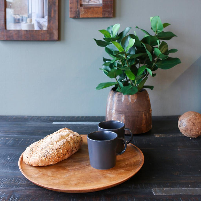 Raw Materials Ronde teakhouten schaal, 38 cm