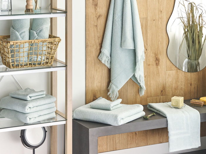 Beliani - ATIU - Handdoek set van 9 - Mintgroen - Katoen