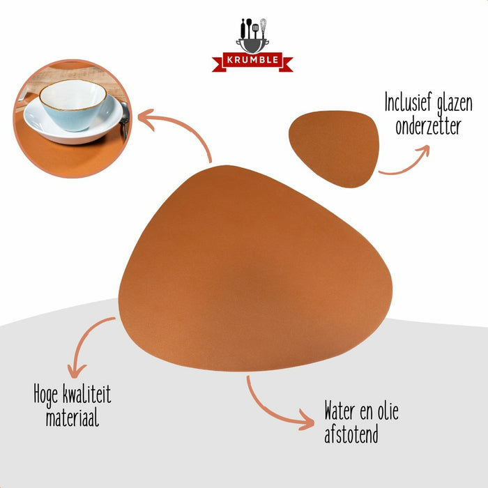Krumble Placemat set design - 6 stuks - Bruin