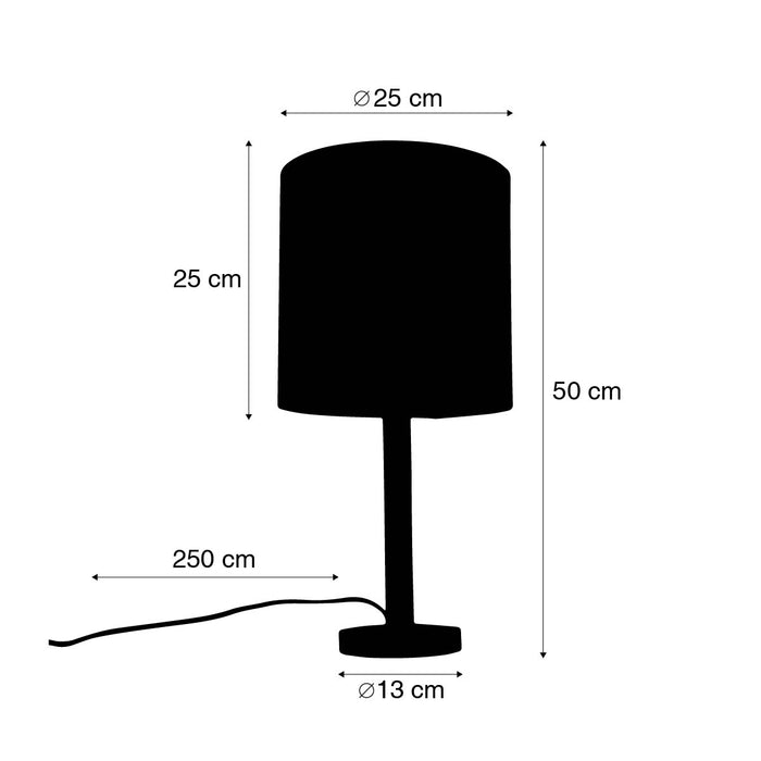 QAZQA Landelijke tafellamp hout met lichtbruine kap - Mels