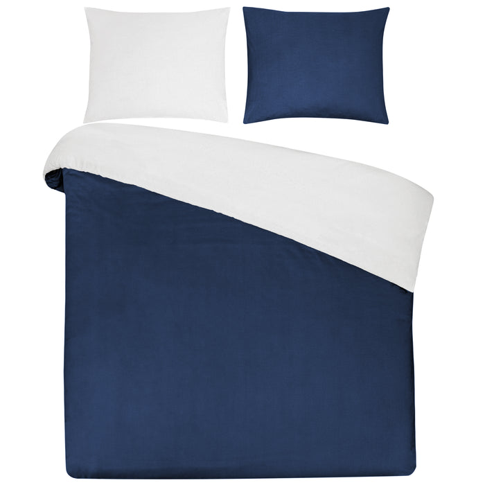 Seashell Dekbedovertrek katoensatijn 140x200|220cm - blauw wit