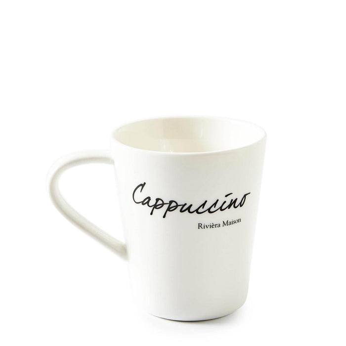 Riviera Maison cappuccino kop met tekst 200 ml - Cappuccino - Wit