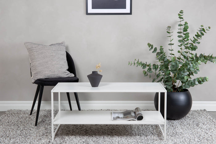 Hioshop Staal salontafel 101,6x43,2cm wit.
