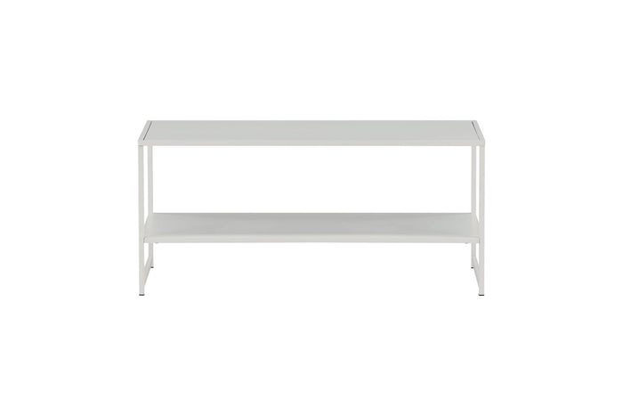 Hioshop Staal salontafel 101,6x43,2cm wit.