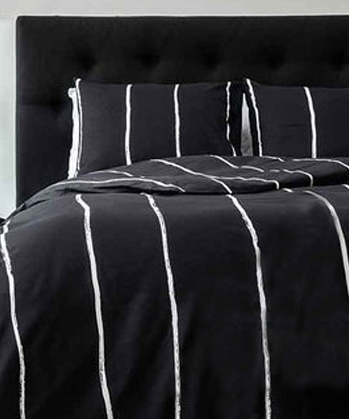 Seashell Fair Dekbedovertrek - 140x200cm - antraciet lily streep