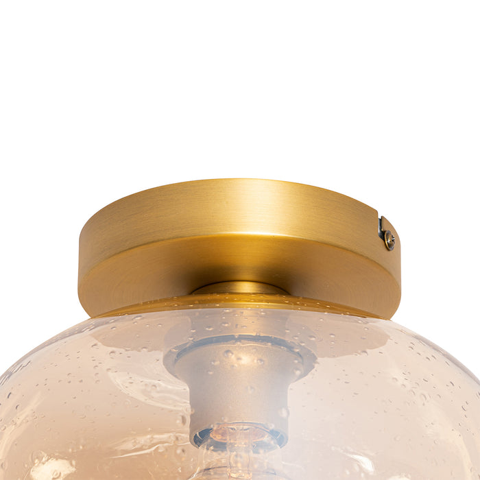 QAZQA Design plafondlamp messing en amber glas - Zuzanna