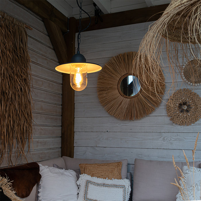 QAZQA Smart buiten hanglamp antraciet IP44 incl. Wifi ST64 - Kansas