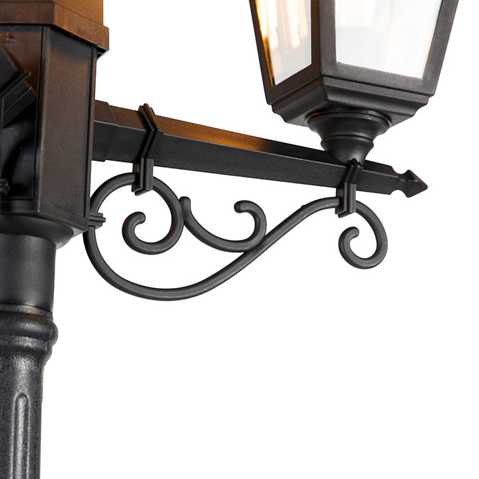 QAZQA Smart lantaarn zwart 3-lichts IP44 incl. Wifi ST64 - Capital