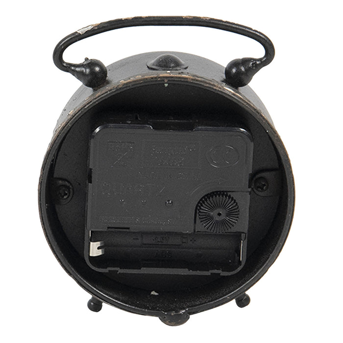 Clayre & Eef Tafelklok  9x4x10 cm Bruin Metaal Rond Tafelklokken