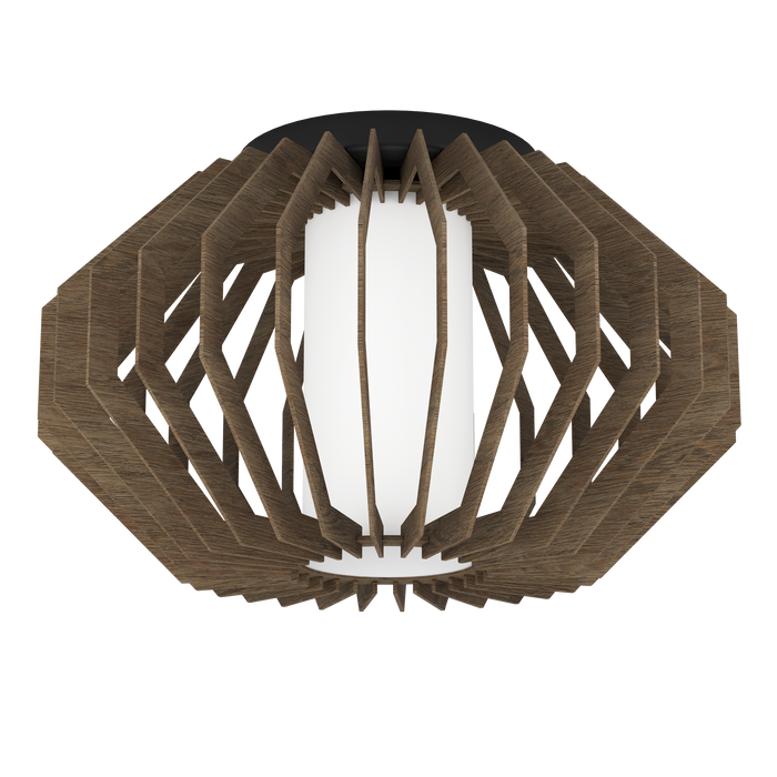 EGLO Rusticaria Plafondlamp - E27 - Ø 45 cm - Zwart|Bruin|Wit