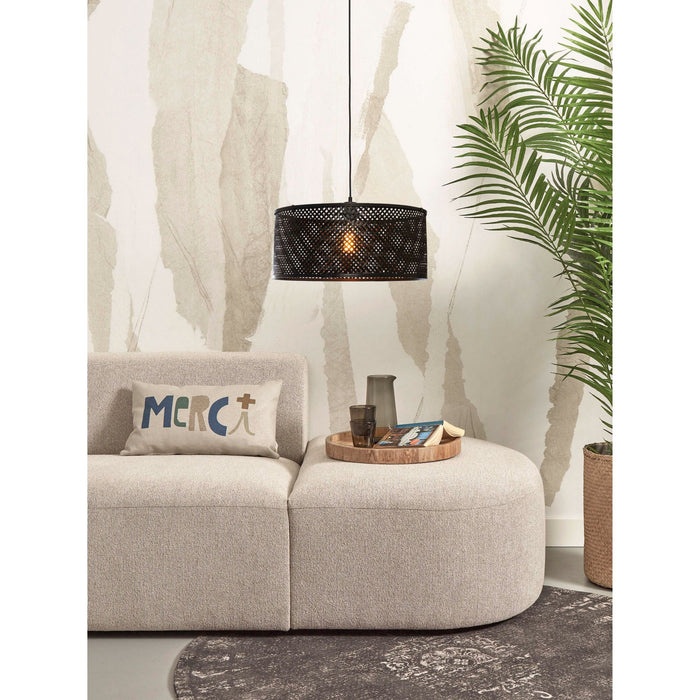 GOOD&MOJO Hanglamp Java - Bamboe Zwart - Ø50cm