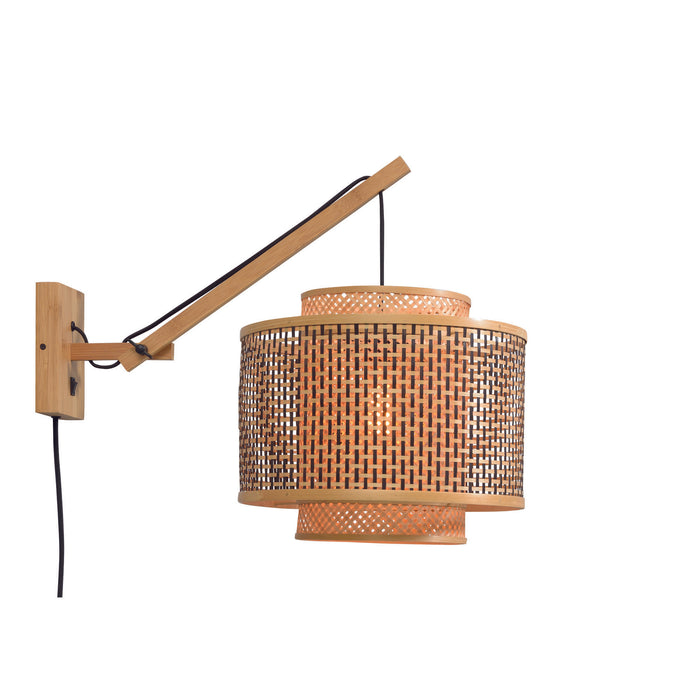 GOOD&MOJO Wandlamp Bhutan - Bamboe|Zwart - 55x44x45cm