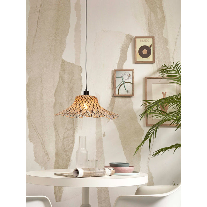 GOOD&MOJO Hanglamp Ibiza - Bamboe|Zwart - 50x50x15cm
