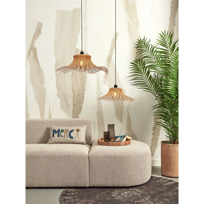GOOD&MOJO Hanglamp Ibiza - Bamboe|Zwart - 50x50x15cm