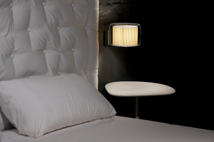 Marset Mercer A wandlamp naturel geribbeld katoen