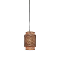 GOOD&MOJO Hanglamp Bhutan - Bamboe|Zwart - Ø18x25cm