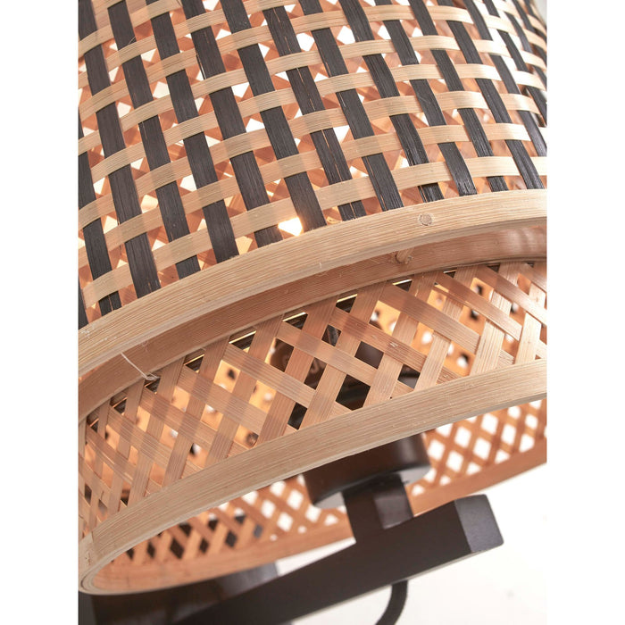 GOOD&MOJO Wandlamp Bhutan - Bamboe|Zwart - Ø25cm